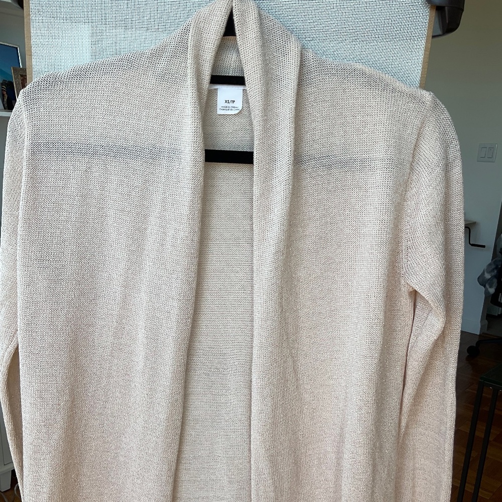 Club Monaco beige pink linen cardigan in XS